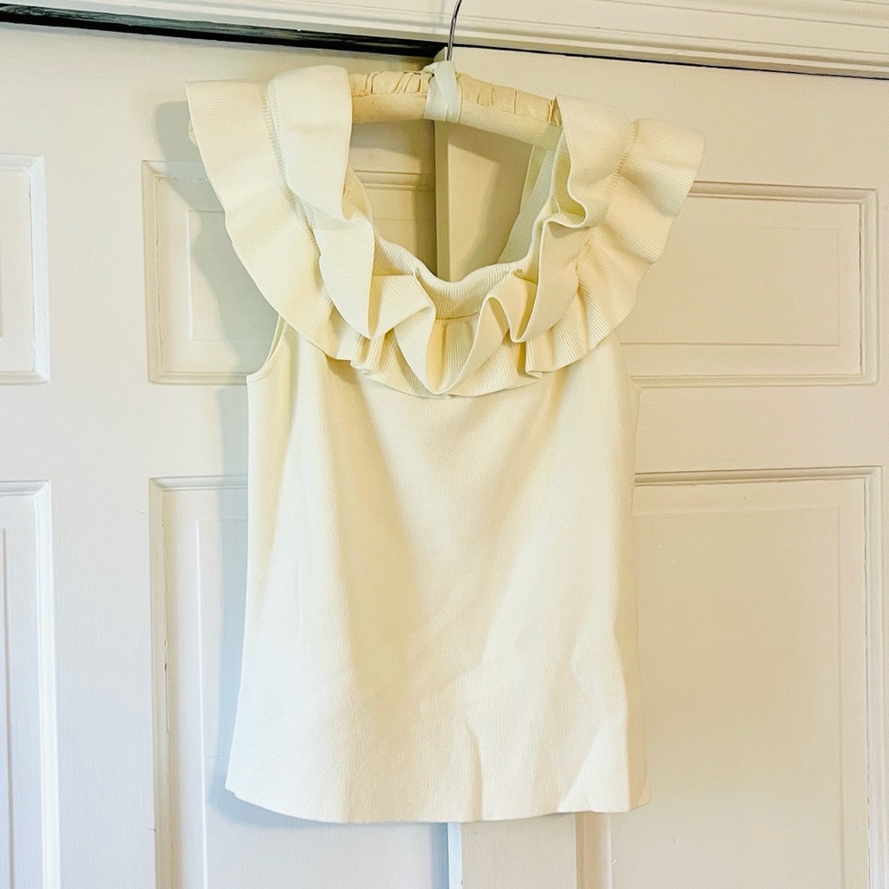 Eliza J cream Ruffle Top - Picture 2 of 4